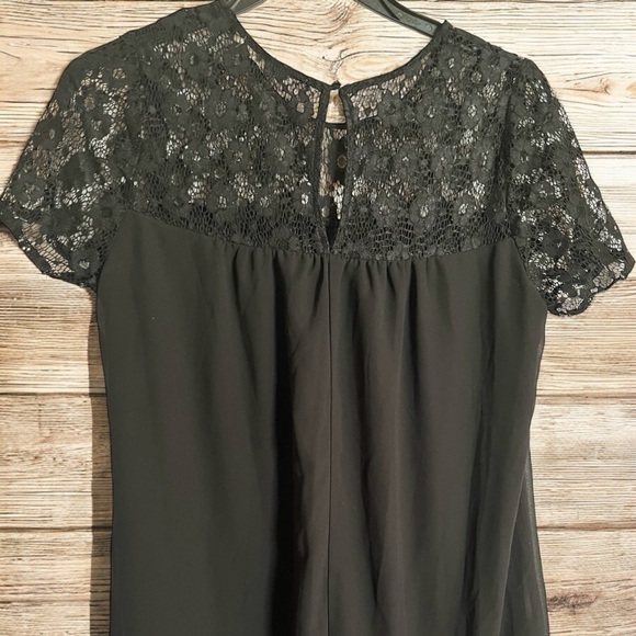 Women's Liberty Love Black Short Dress, Lace Top, Lined, Babydoll Dress, 1XL - Picture 6 of 13